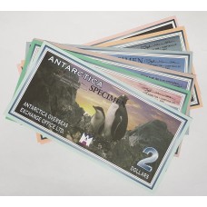 ANTARTICA 2001 . ONE 1  - ONE HUNDRED 100   DOLLARS BANKNOTES . 6 SPECIMEN NOTES